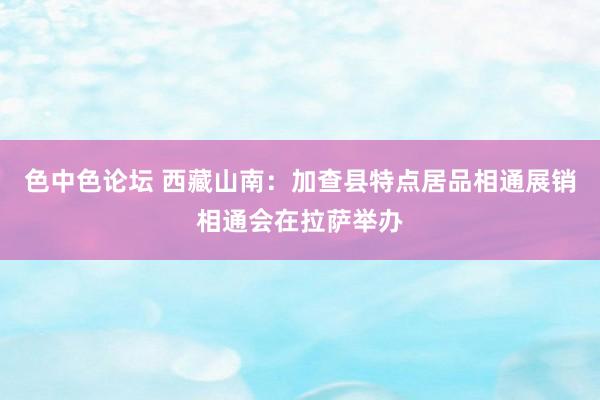 色中色论坛 西藏山南：加查县特点居品相通展销相通会在拉萨举办