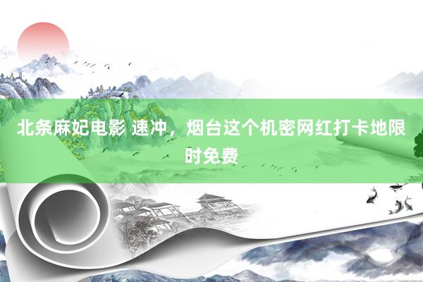 北条麻妃电影 速冲，烟台这个机密网红打卡地限时免费