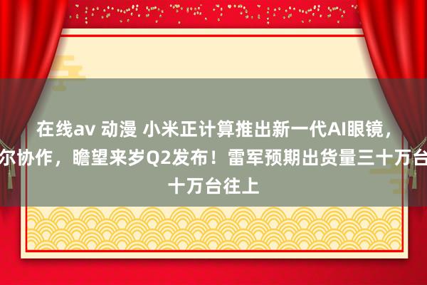 在线av 动漫 小米正计算推出新一代AI眼镜，和歌尔协作，瞻望来岁Q2发布！雷军预期出货量三十万台往上
