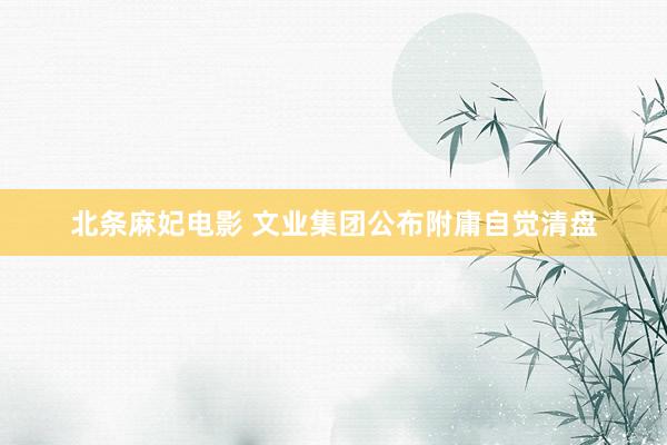 北条麻妃电影 文业集团公布附庸自觉清盘