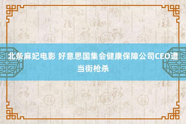 北条麻妃电影 好意思国集会健康保障公司CEO遭当街枪杀