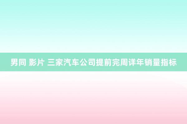 男同 影片 三家汽车公司提前完周详年销量指标