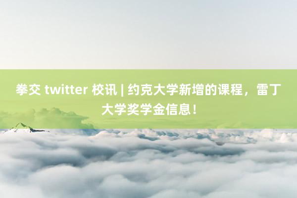 拳交 twitter 校讯 | 约克大学新增的课程，雷丁大学奖学金信息！