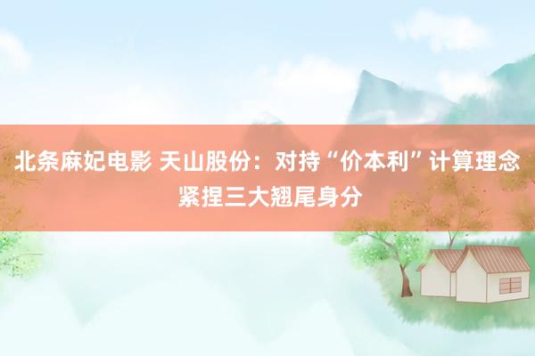 北条麻妃电影 天山股份：对持“价本利”计算理念 紧捏三大翘尾身分