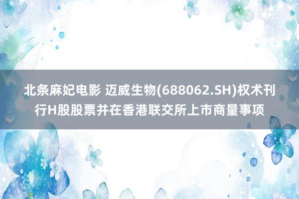 北条麻妃电影 迈威生物(688062.SH)权术刊行H股股票并在香港联交所上市商量事项