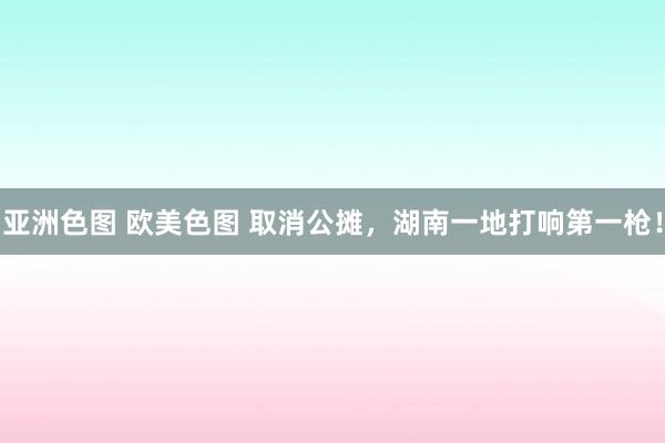亚洲色图 欧美色图 取消公摊，湖南一地打响第一枪！