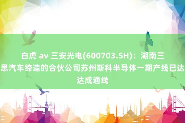 白虎 av 三安光电(600703.SH)：湖南三安与理思汽车缔造的合伙公司苏州斯科半导体一期产线已达成通线