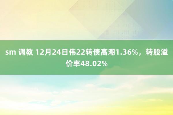 sm 调教 12月24日伟22转债高潮1.36%，转股溢价率48.02%