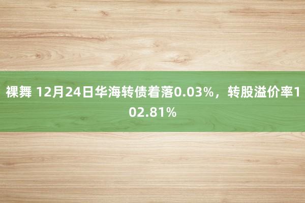 裸舞 12月24日华海转债着落0.03%，转股溢价率102.81%