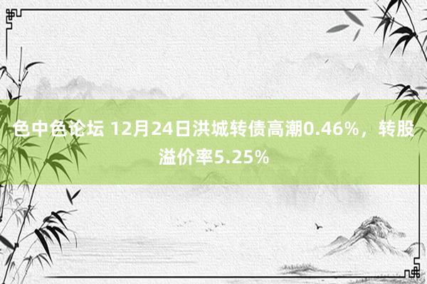 色中色论坛 12月24日洪城转债高潮0.46%，转股溢价率5.25%