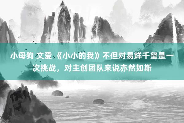 小母狗 文爱 《小小的我》不但对易烊千玺是一次挑战，对主创团队来说亦然如斯