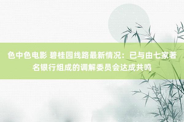 色中色电影 碧桂园线路最新情况：已与由七家著名银行组成的调解委员会达成共鸣