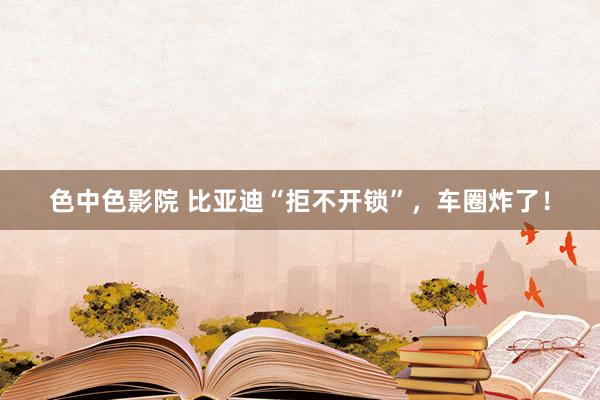色中色影院 比亚迪“拒不开锁”，车圈炸了！