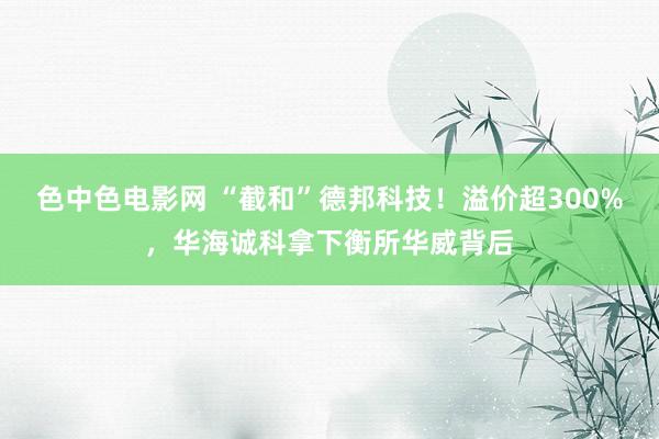 色中色电影网 “截和”德邦科技！溢价超300%，华海诚科拿下衡所华威背后