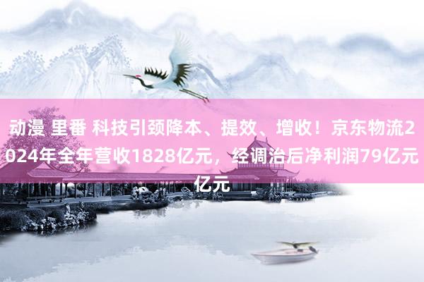 动漫 里番 科技引颈降本、提效、增收！京东物流2024年全年营收1828亿元，经调治后净利润79亿元