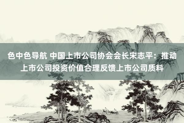 色中色导航 中国上市公司协会会长宋志平：推动上市公司投资价值合理反馈上市公司质料