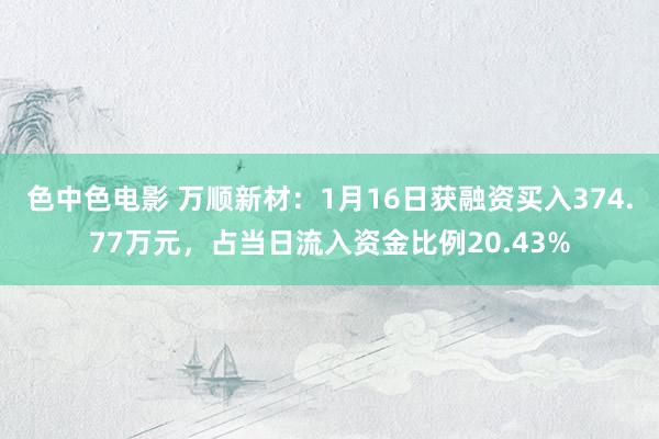 色中色电影 万顺新材：1月16日获融资买入374.77万元，占当日流入资金比例20.43%