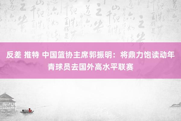 反差 推特 中国篮协主席郭振明：将鼎力饱读动年青球员去国外高水平联赛
