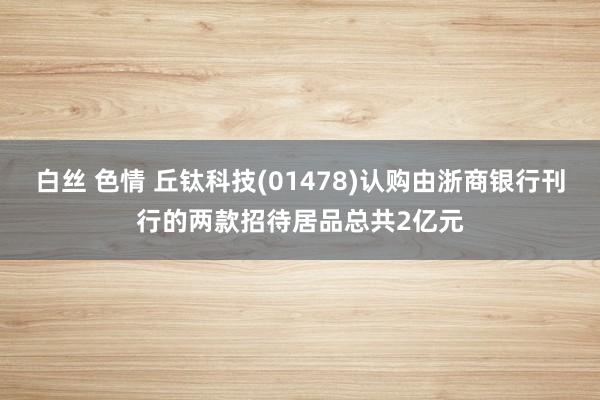 白丝 色情 丘钛科技(01478)认购由浙商银行刊行的两款招待居品总共2亿元
