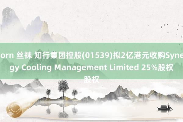 porn 丝袜 知行集团控股(01539)拟2亿港元收购Synergy Cooling Management Limited 25%股权