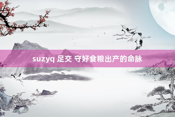 suzyq 足交 守好食粮出产的命脉