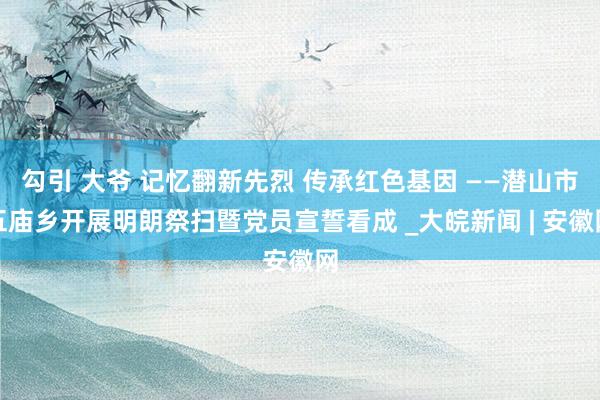 勾引 大爷 记忆翻新先烈 传承红色基因 ——潜山市五庙乡开展明朗祭扫暨党员宣誓看成 _大皖新闻 | 安徽网