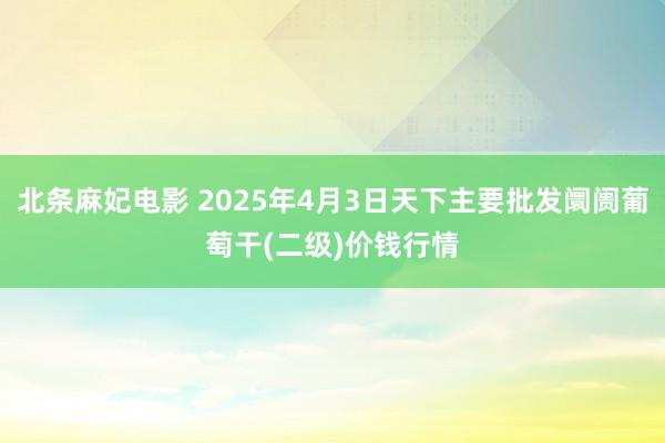 北条麻妃电影 2025年4月3日天下主要批发阛阓葡萄干(二级)价钱行情