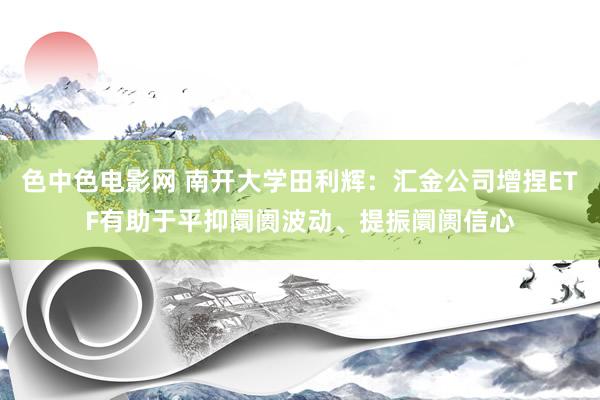 色中色电影网 南开大学田利辉：汇金公司增捏ETF有助于平抑阛阓波动、提振阛阓信心