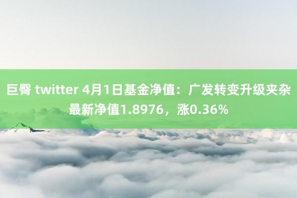 巨臀 twitter 4月1日基金净值：广发转变升级夹杂最新净值1.8976，涨0.36%