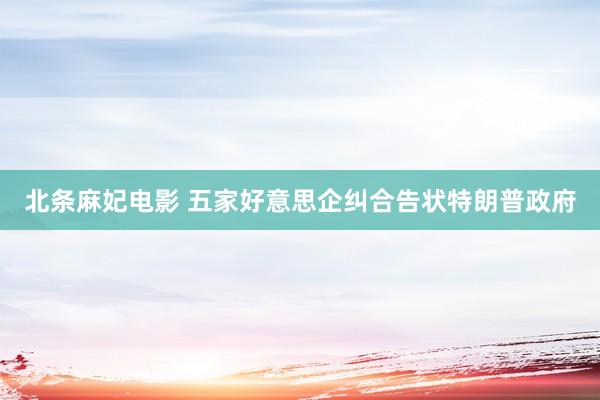 北条麻妃电影 五家好意思企纠合告状特朗普政府