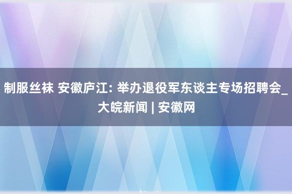 制服丝袜 安徽庐江: 举办退役军东谈主专场招聘会_大皖新闻 | 安徽网