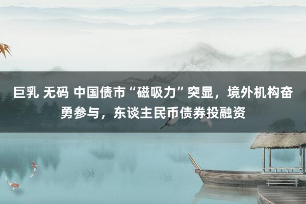 巨乳 无码 中国债市“磁吸力”突显，境外机构奋勇参与，东谈主民币债券投融资