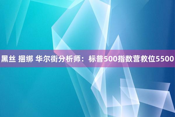 黑丝 捆绑 华尔街分析师：标普500指数营救位5500