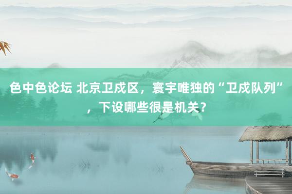 色中色论坛 北京卫戍区，寰宇唯独的“卫戍队列”，下设哪些很是机关？